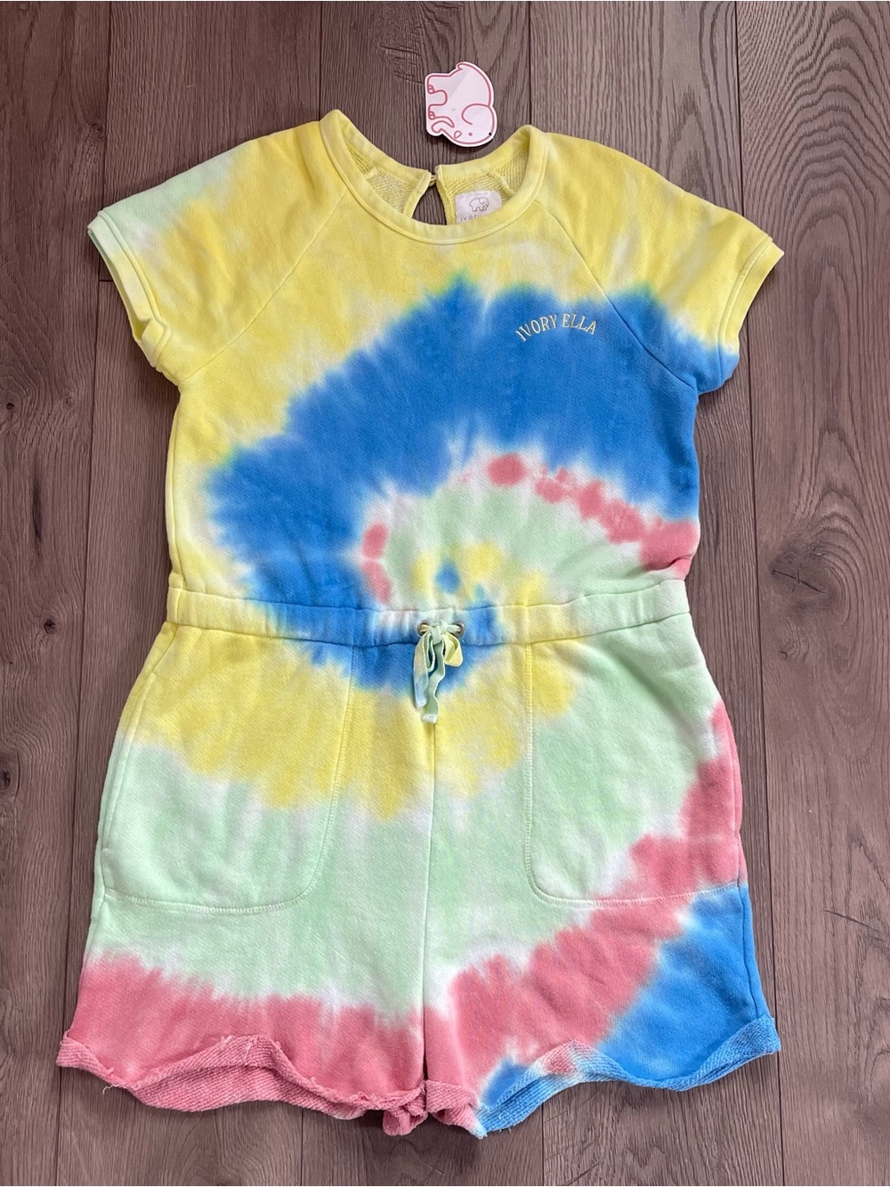 NWT Ivory Ella Vibrant Swirl Tie Dye Women’s Medium Sweatshirt Romper READ
